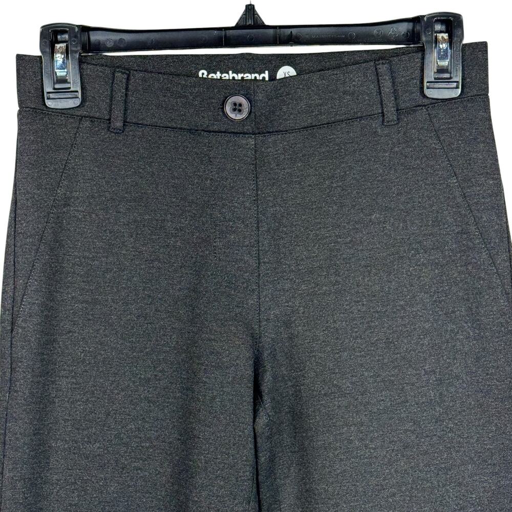 Betabrand Petite X-Small Classic Dress Straight Pants Yoga Ponte Pull-On Gray - Picture 2 of 6